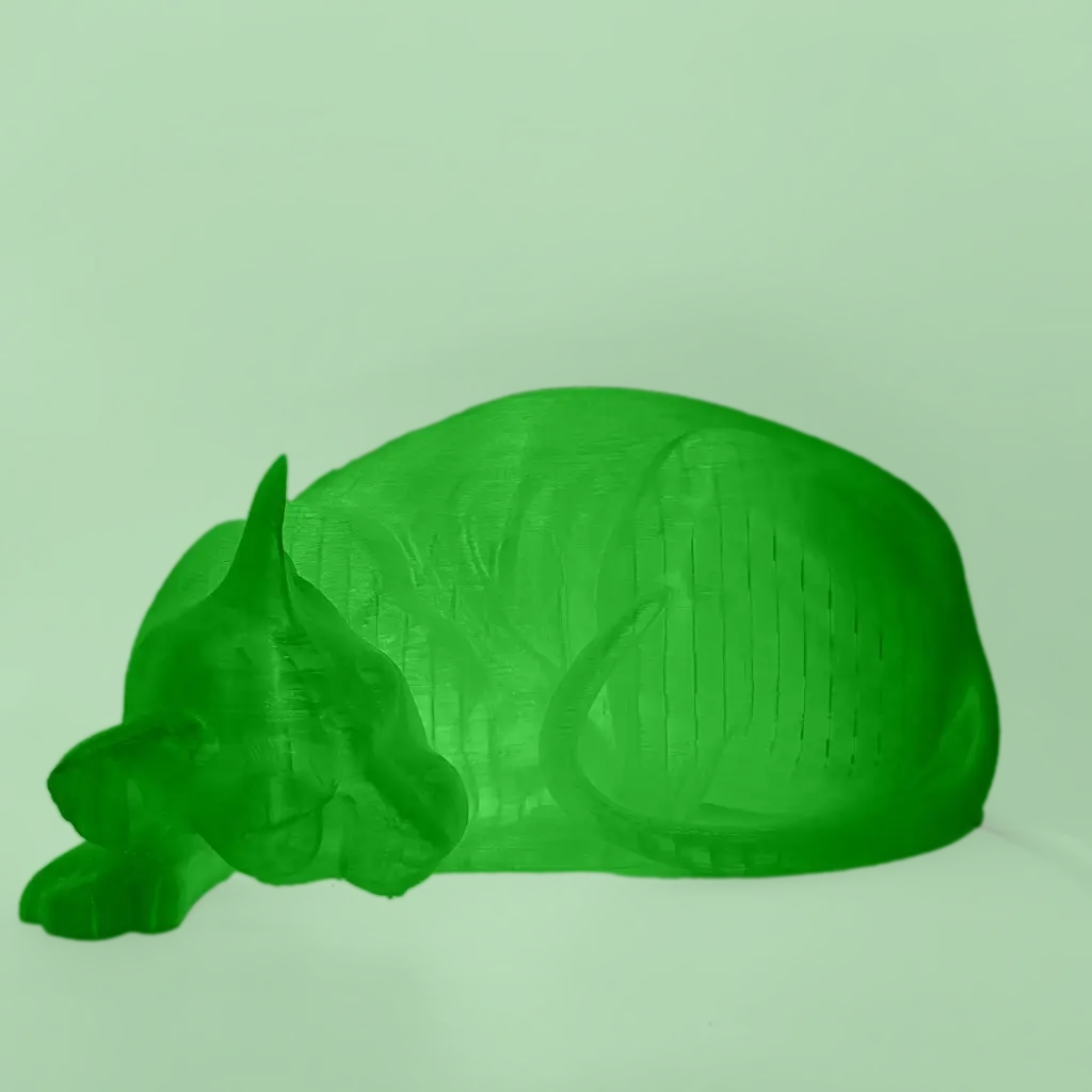 Beeldje met Verlichting (Transparant Groen, Middel)